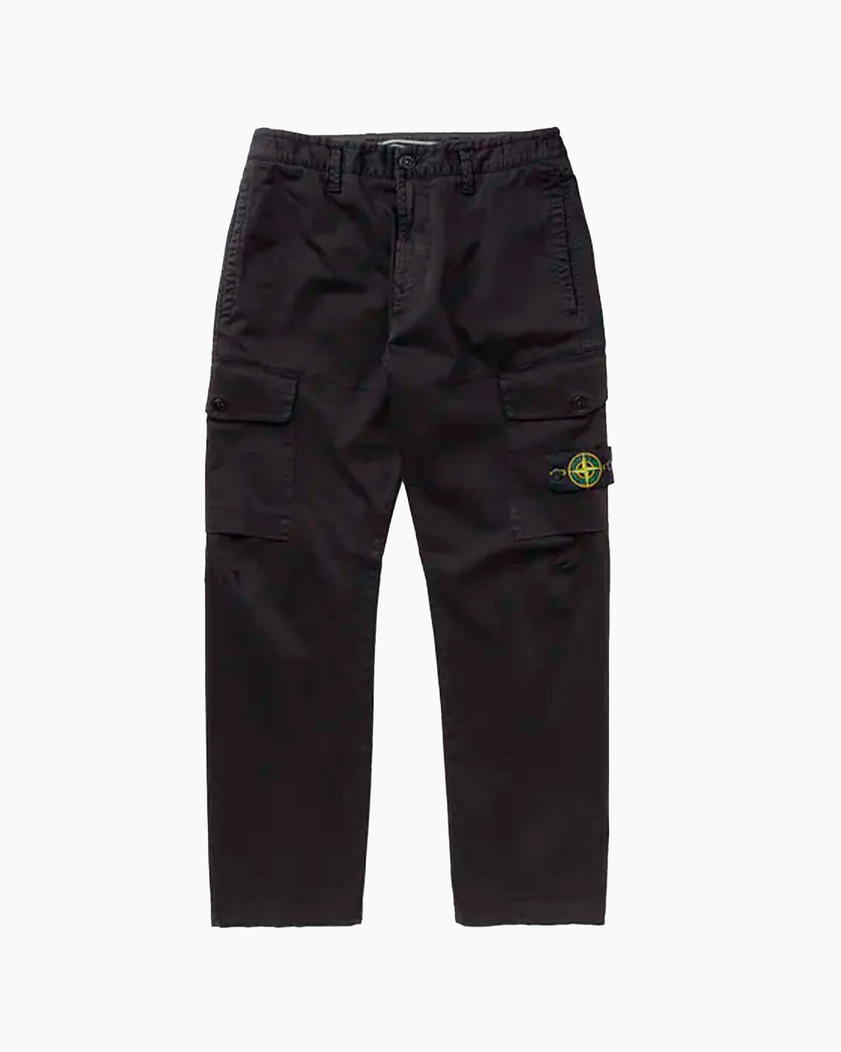 Stone Island Pantalon - Cotton Satin Cargo - Noir