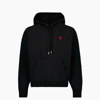 Ami Paris Hoodie Ami de Coeur Rouge Noir