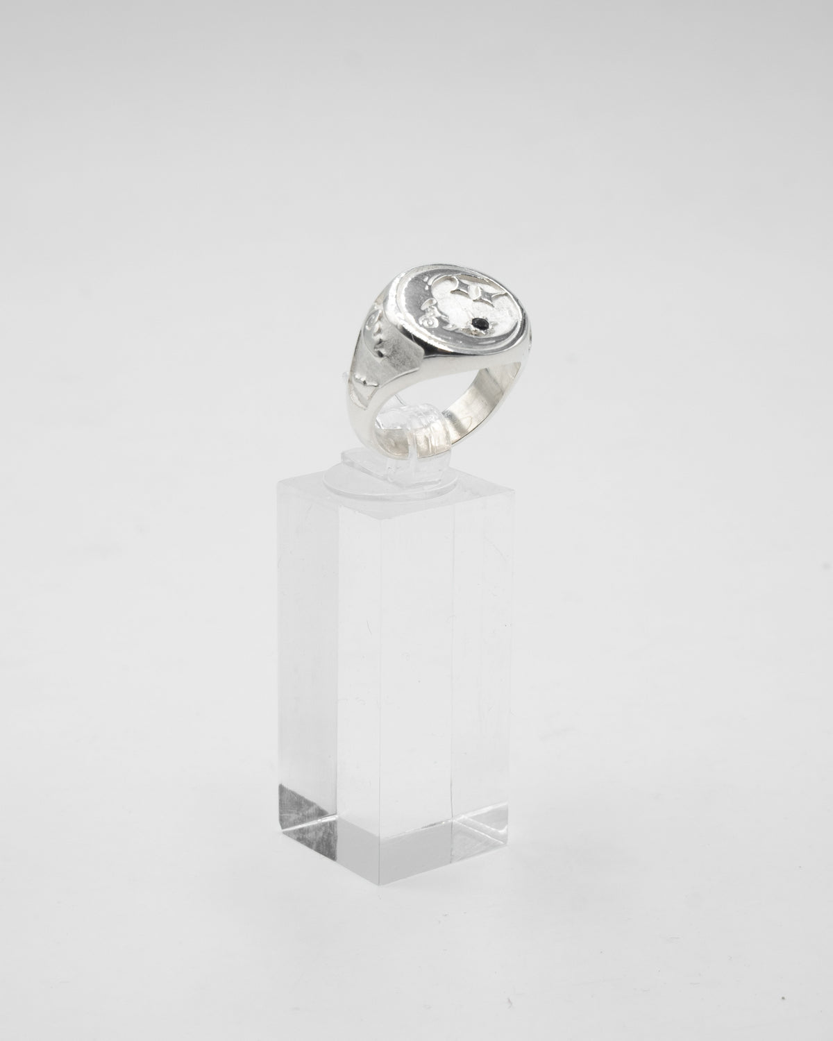 Blinggs Bague Moon - Argent 925 - Spinelle Bleu Saphir