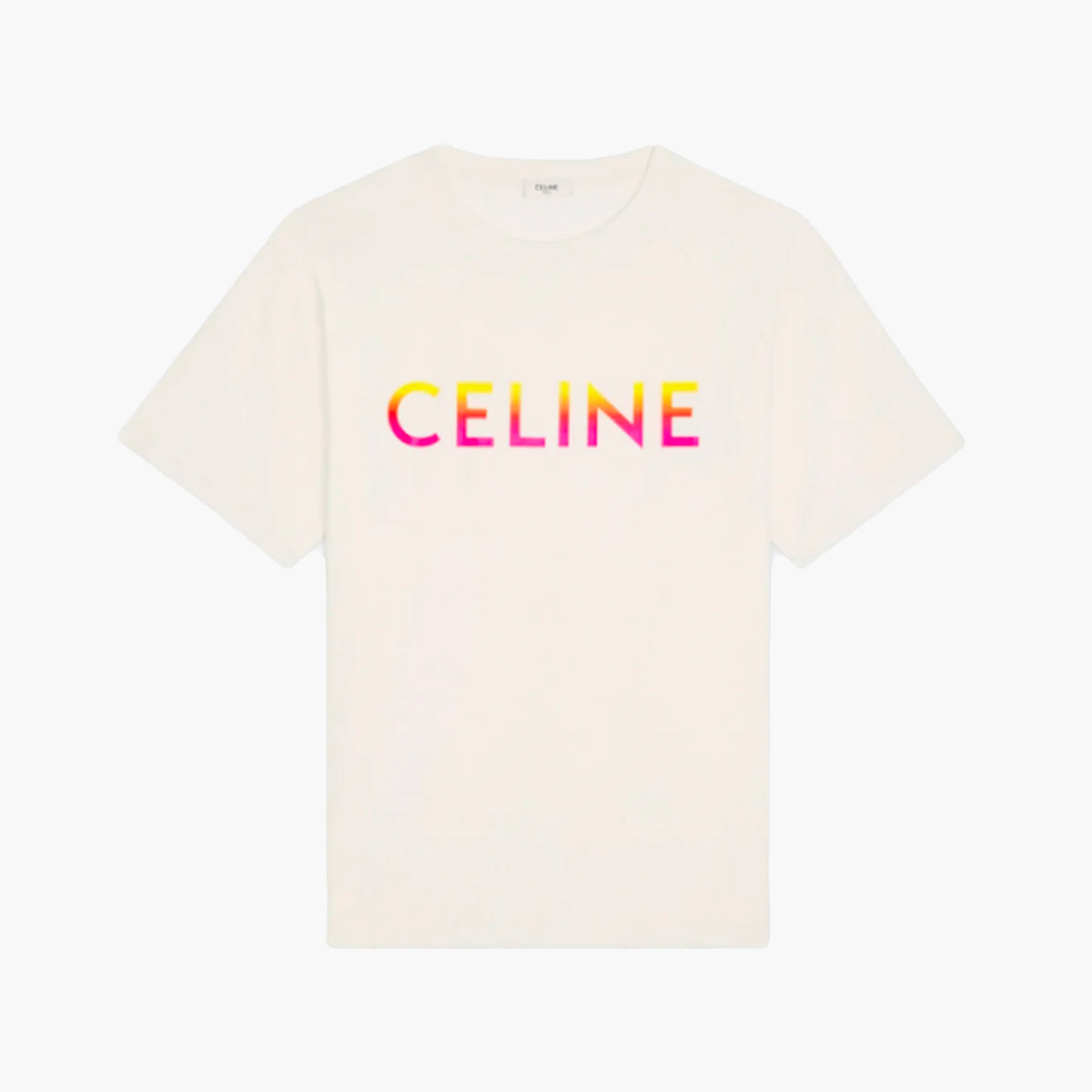 Celine T-Shirt - Fade Logo - Blanc