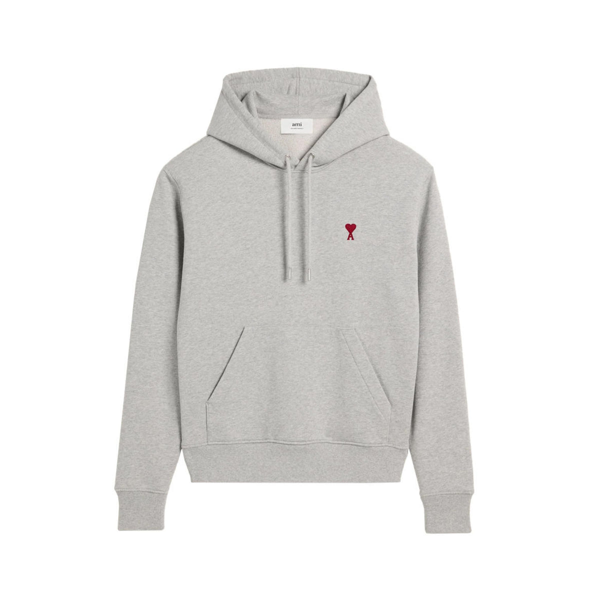 Ami Paris Hoodie Gris Ami de Coeur Rouge