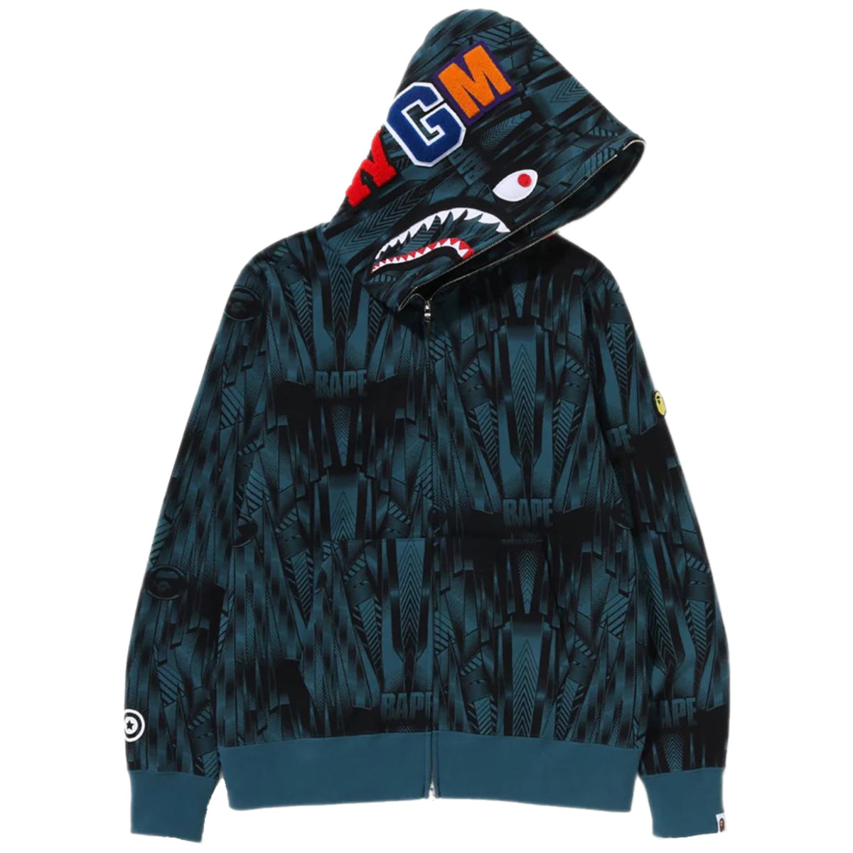 A Bathing Ape Bape Speed Racer Shark Full Zip Hoodie Blue 2023