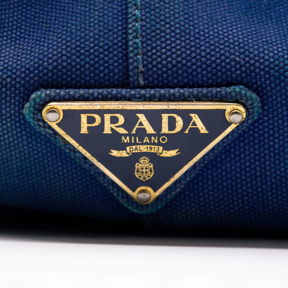 Prada Sac à main Canapa MM Bleu