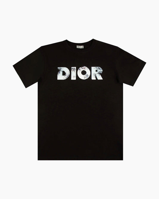 Dior T-Shirt - Dior X Daniel Arsham Eroded Logo 3D Print - Black