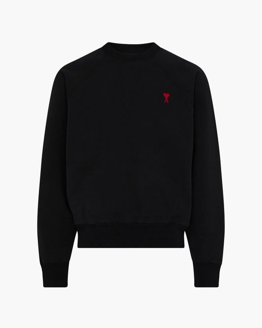 Ami Paris Pull Noir Col Rond Ami de Coeur Noir