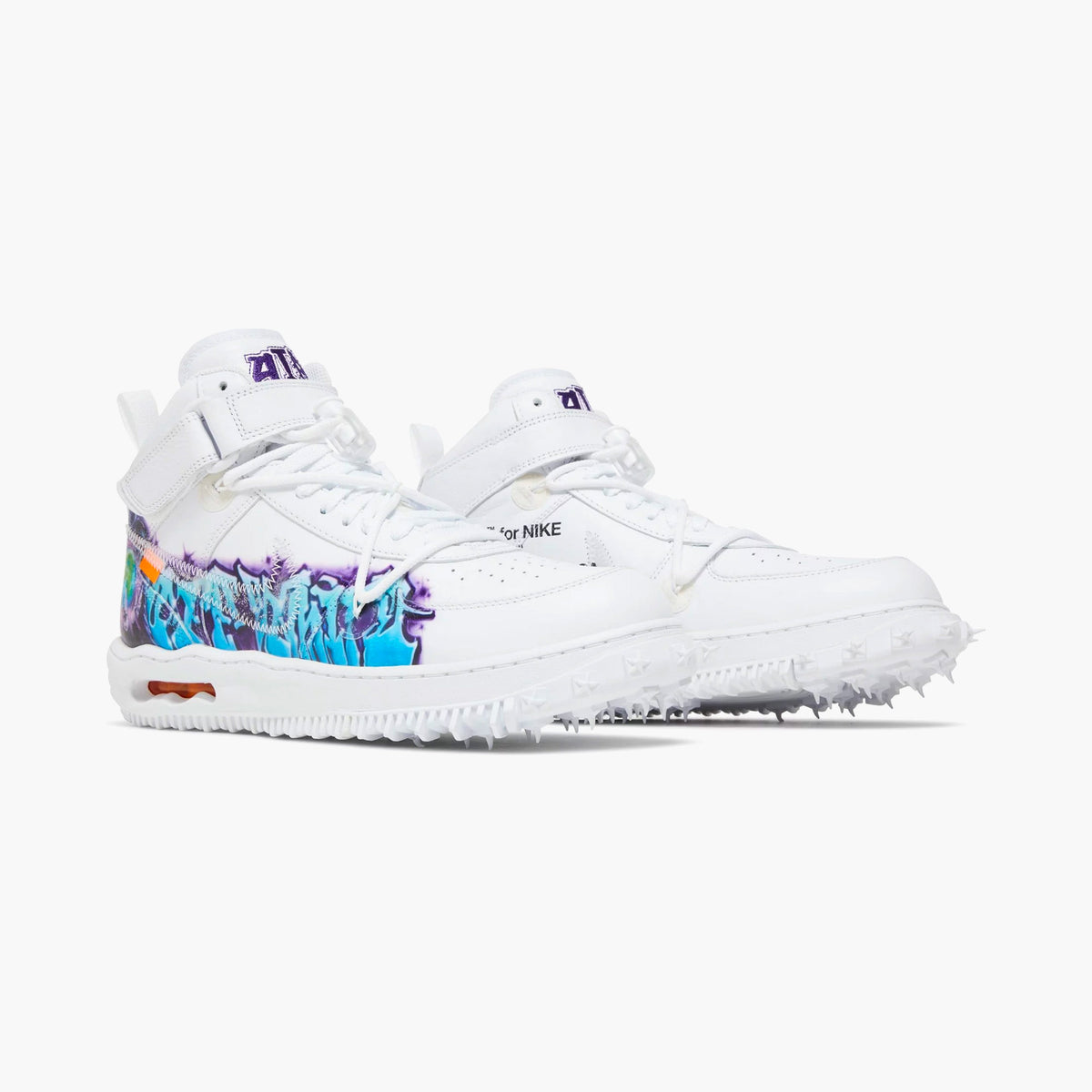 Nike Air Force 1 moyenne Off-White Graffiti coloris blanc