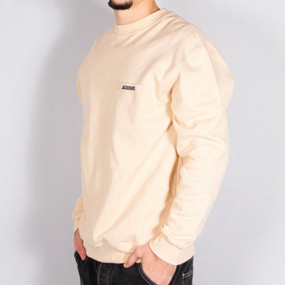 Jacquemus Pull Le Sweatshirt Gros Grain Beige