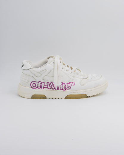 Off-White Out Of Office "Ooo" Logo White, Fuchsia Low Top Sneakers