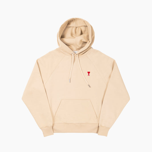 Ami Paris Hoodie Ami de Coeur Rouge Beige