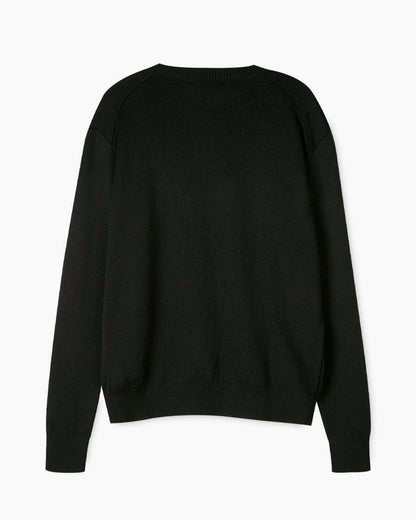 Ami Paris Pull Col Rond Noir