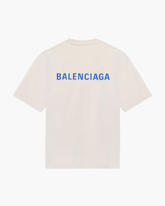 Balenciaga T-Shirt Back Logo Crème