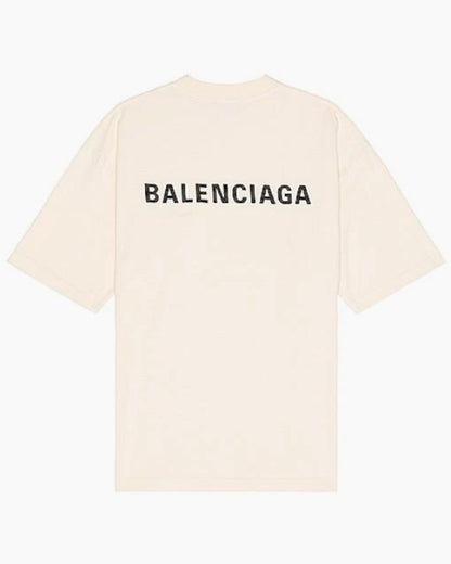 Balenciaga T-Shirt - Back Logo - Cream