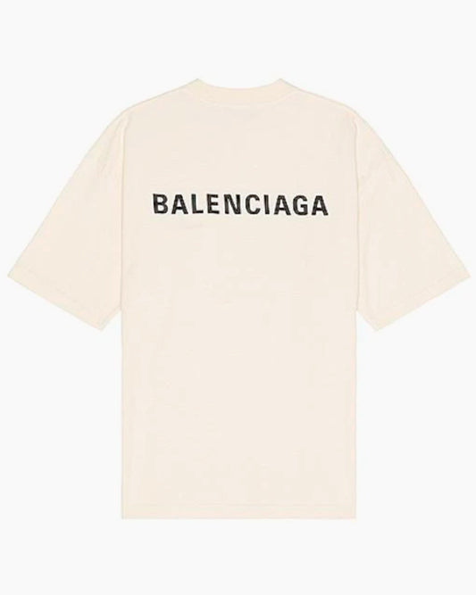 Balenciaga T-Shirt - Back Logo - Cream