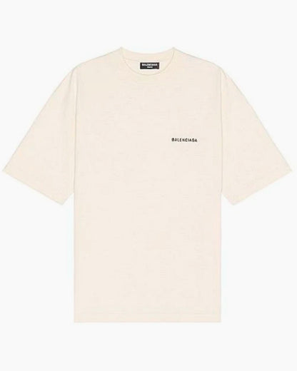 Balenciaga T-Shirt - Back Logo - Cream