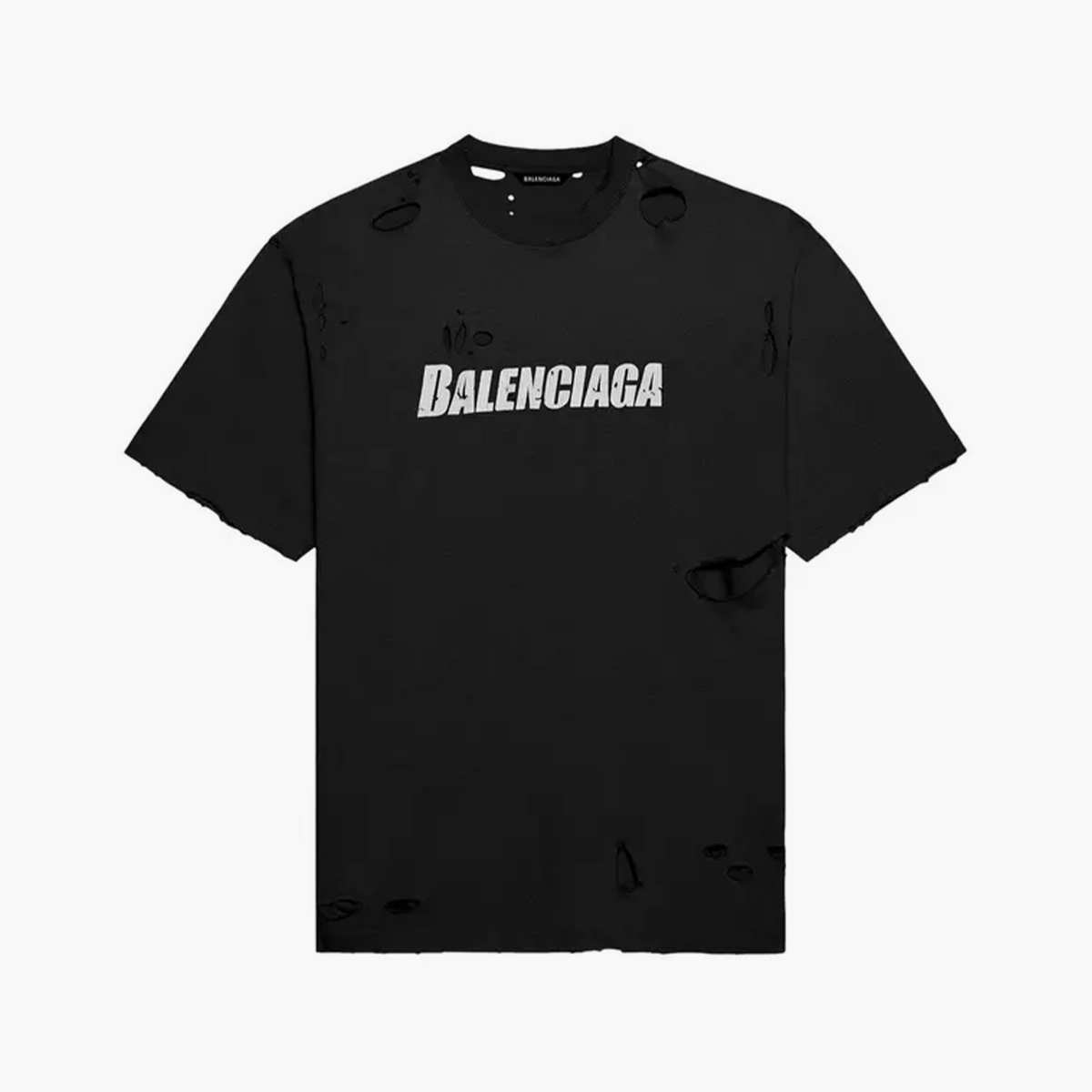 Balenciaga T-Shirt Destroyed Flatground Noir