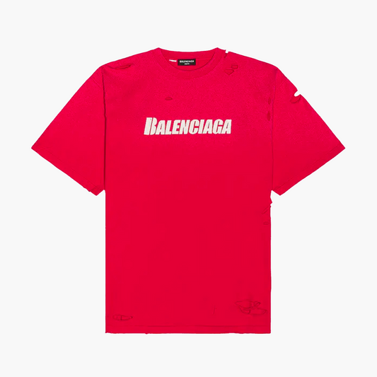 Balenciaga T-Shirt Destroyed Flatground Rouge