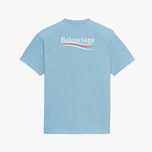 Balenciaga T-Shirt Political Campaign Bleu ciel