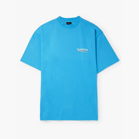 Balenciaga T-Shirt Political Campaign Bleu clair