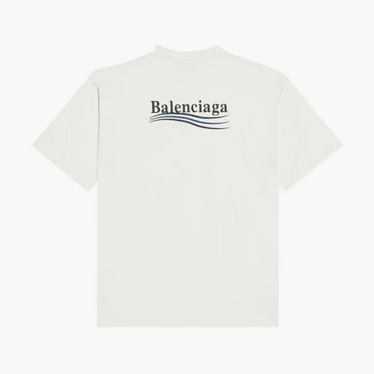 Balenciaga T-Shirt Political Campaign Brodé Crème