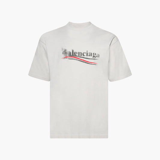 Balenciaga T-Shirt Political Campaign Pochoir Beige