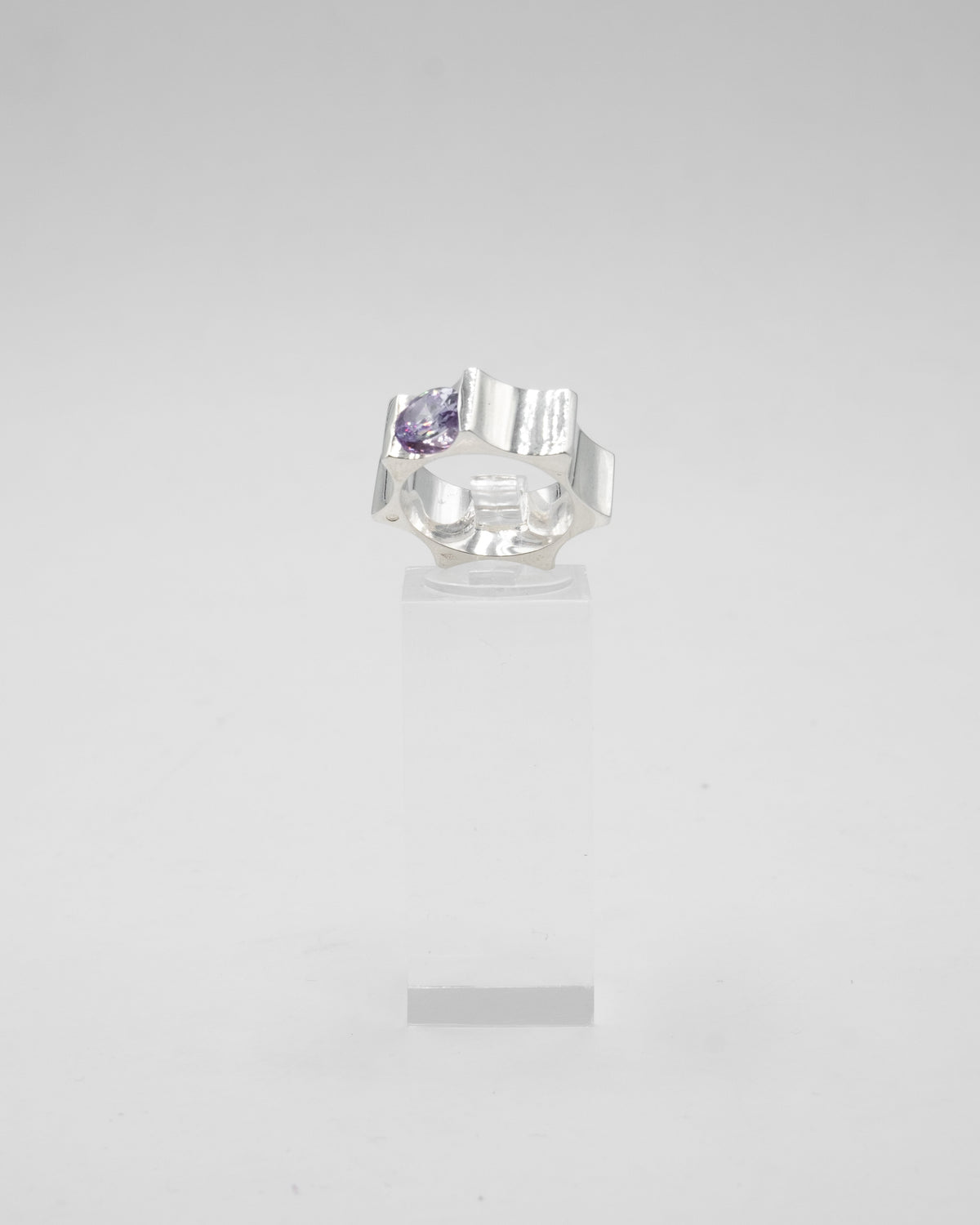 Blinggs Bague Soleil - Argent 925 - Zircon Lavande