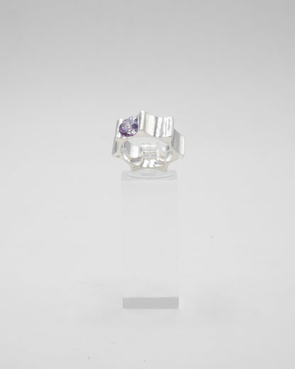 Blinggs Bague Soleil - Argent 925 - Zircon Lavande