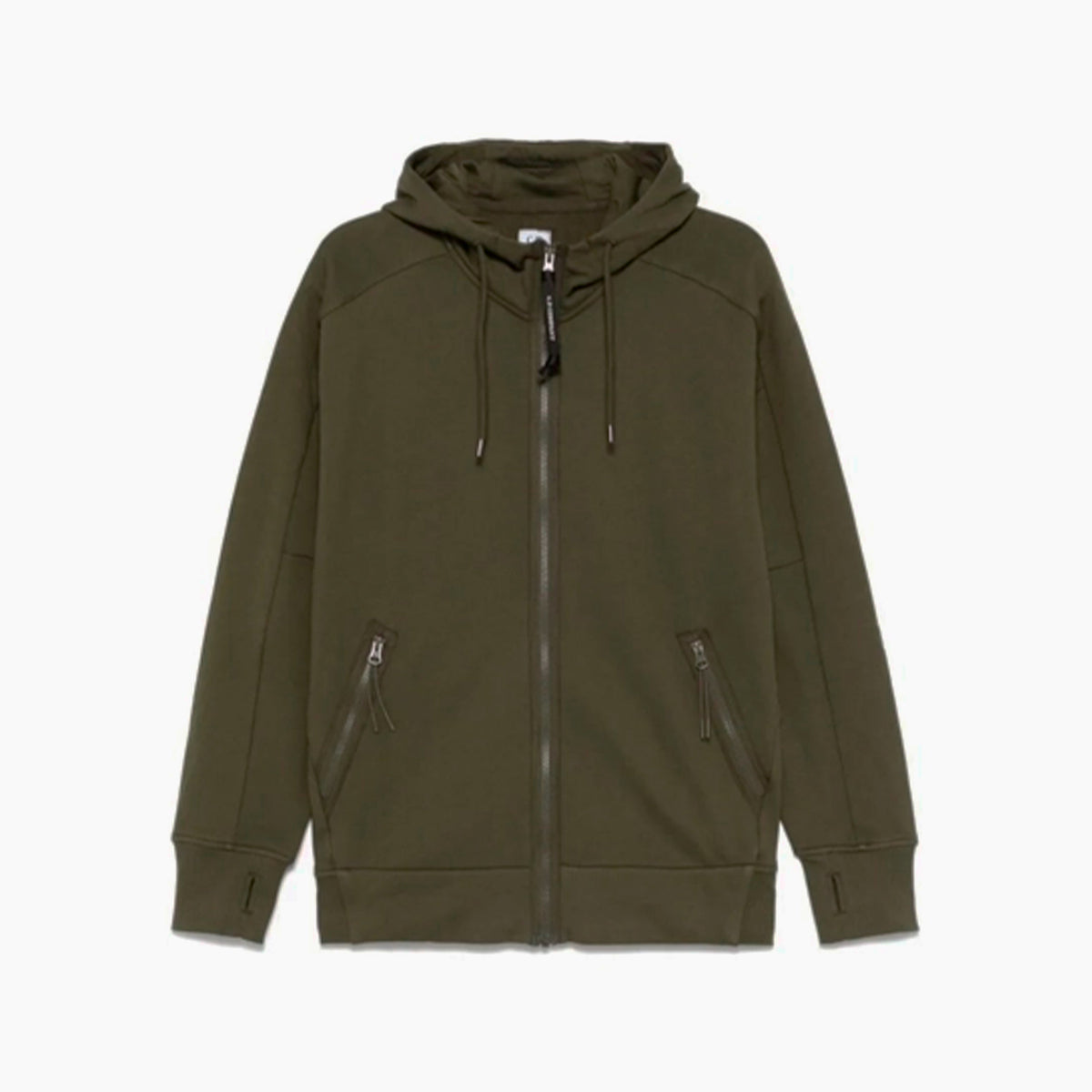 CP Company Hoodie Zip Goggle Vert Kaki