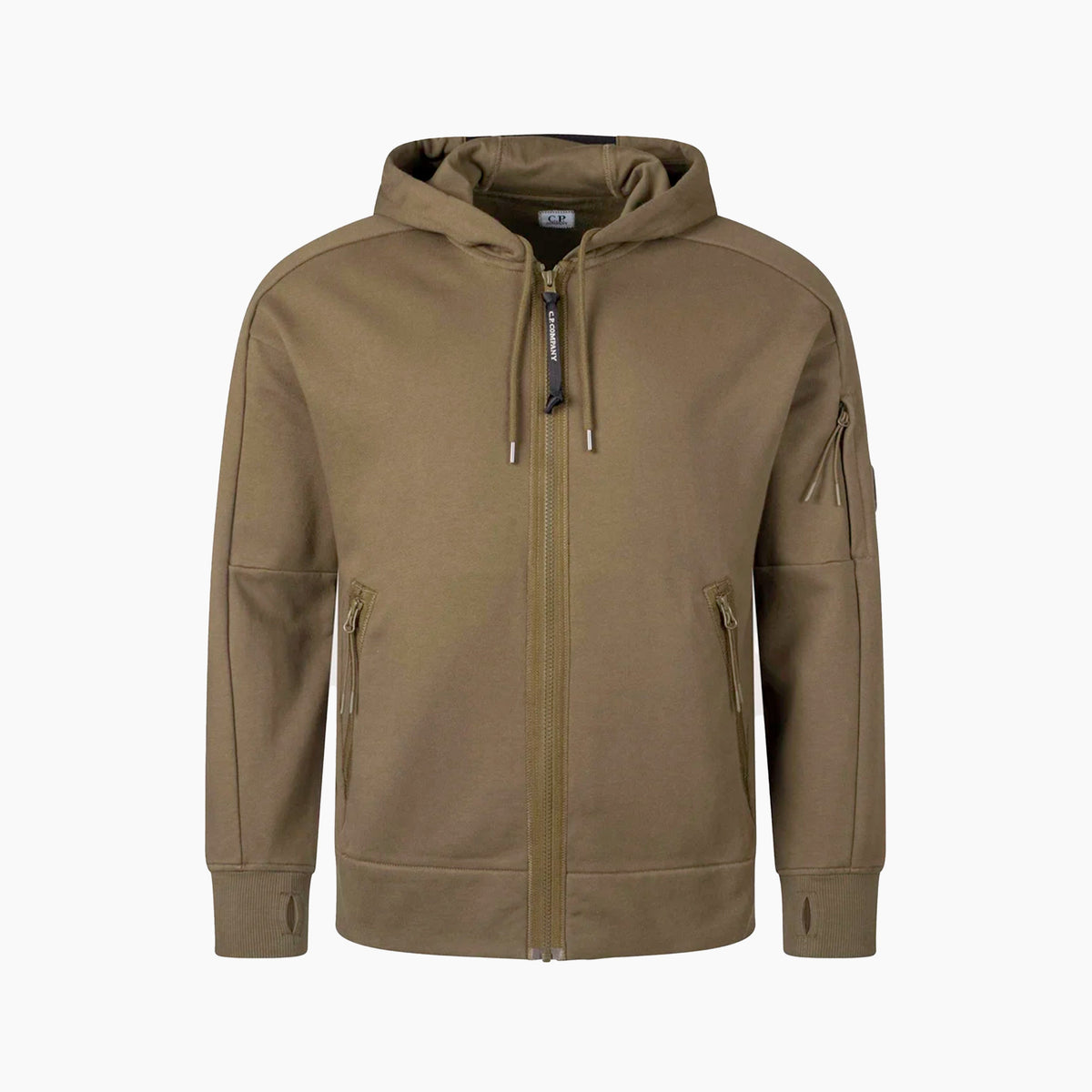 CP Company Hoodie Zip Vert Kaki