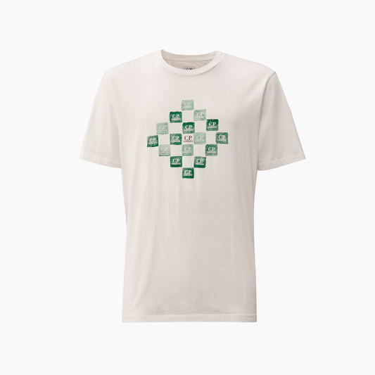 CP Company T-Shirt Blanc Vert