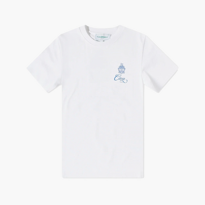 Casablanca T-Shirt Caza Emblem Blanc