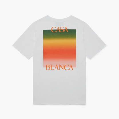 Casablanca T-Shirt Gradient Logo Blanc