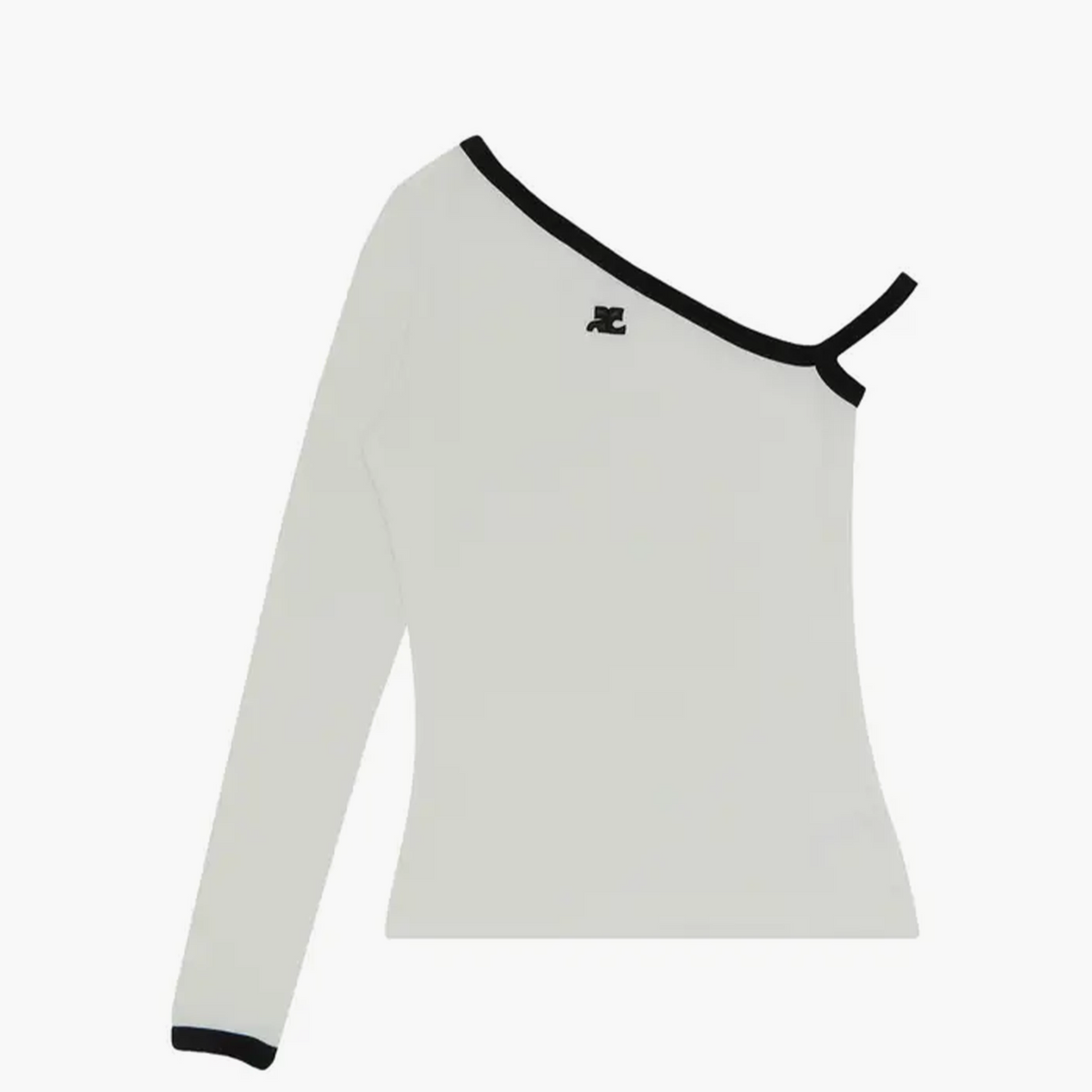 Courrèges T-Shirt Heritage Asymmetric Blanc