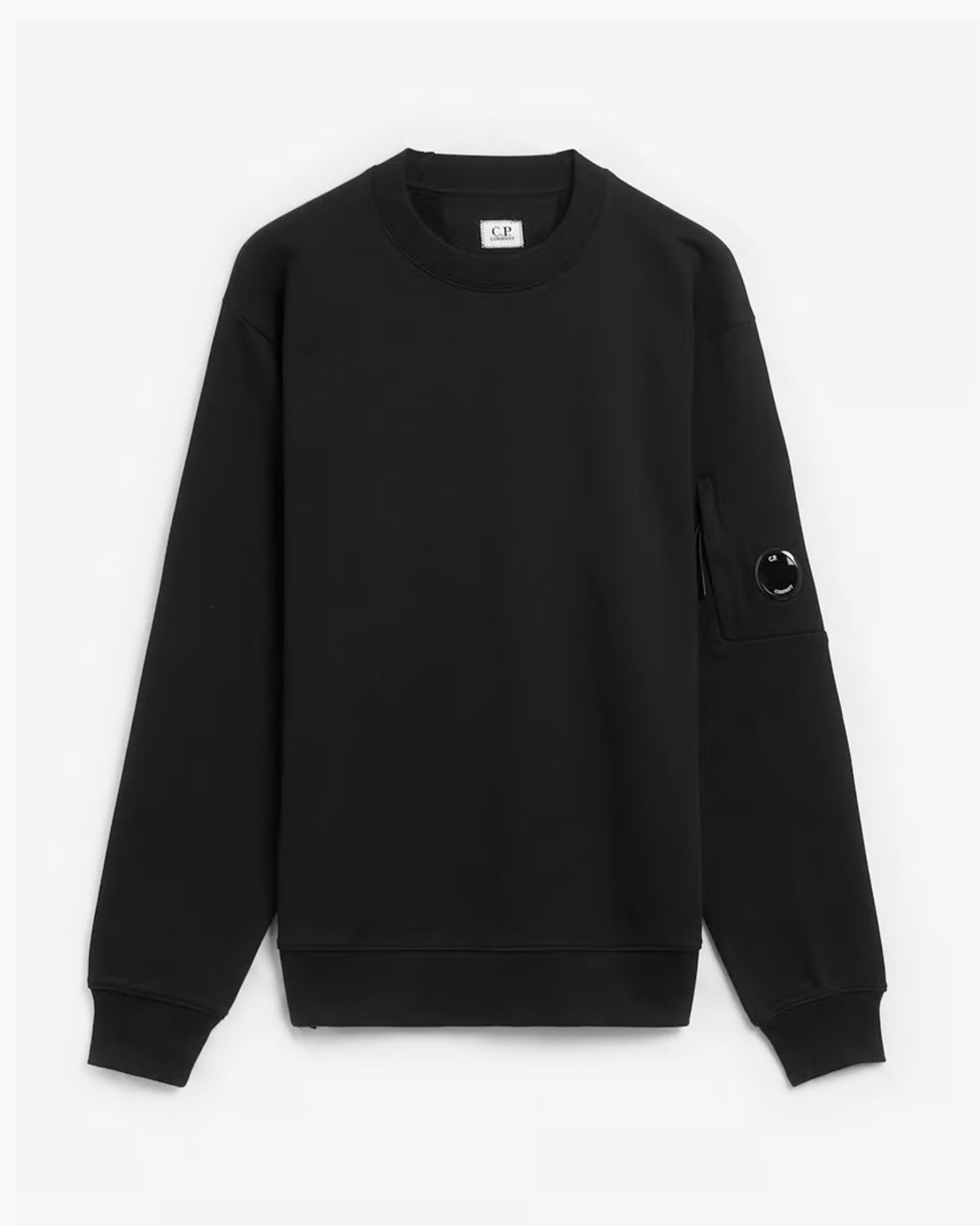 CP Company Crewneck - Diagonal Raised Fleece - Black