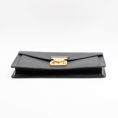 Louis Vuitton Sac Sellier Pochette avec Dragonne Cuir Epi Noir