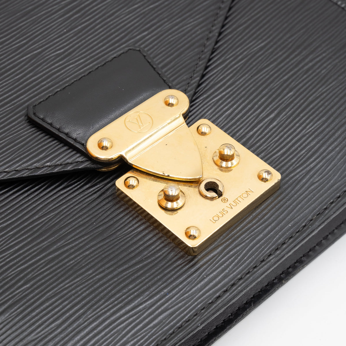 Louis Vuitton Sac Sellier Pochette avec Dragonne Cuir Epi Noir