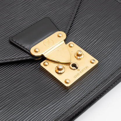 Louis Vuitton Sac Sellier Pochette avec Dragonne Cuir Epi Noir