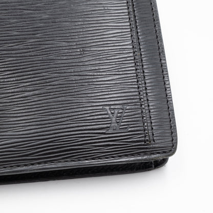 Louis Vuitton Sac Sellier Pochette avec Dragonne Cuir Epi Noir