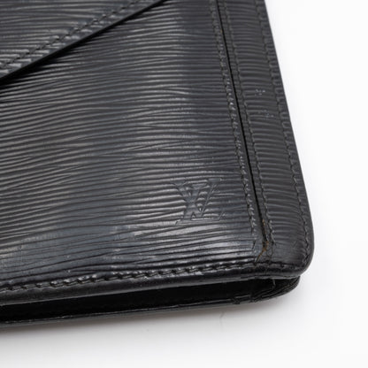 Louis Vuitton Sac Sellier Pochette avec Dragonne Cuir Epi Noir