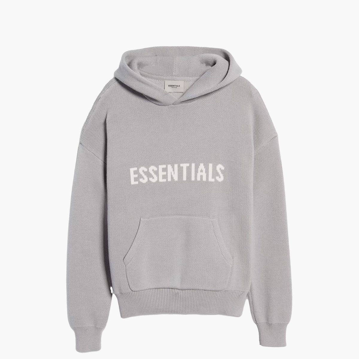 Essentials Hoodie En Maille Cement Gris