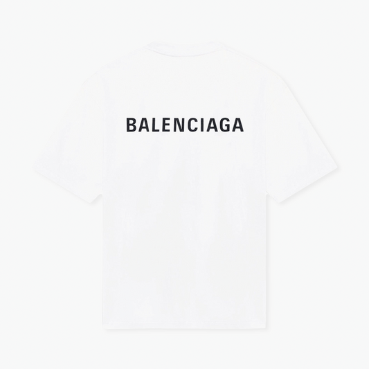 Balenciaga T-Shirt Back Logo Blanc