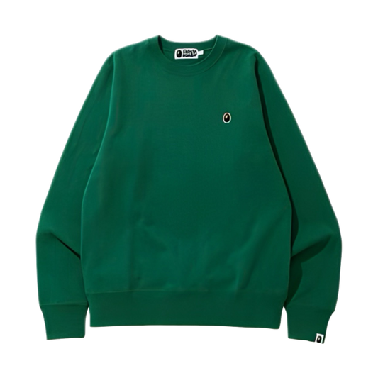 A Bathing Ape Bape Ape Head One Point Crewneck Green 2020