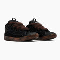 Lanvin Leather Curb Sneaker Dark Brown