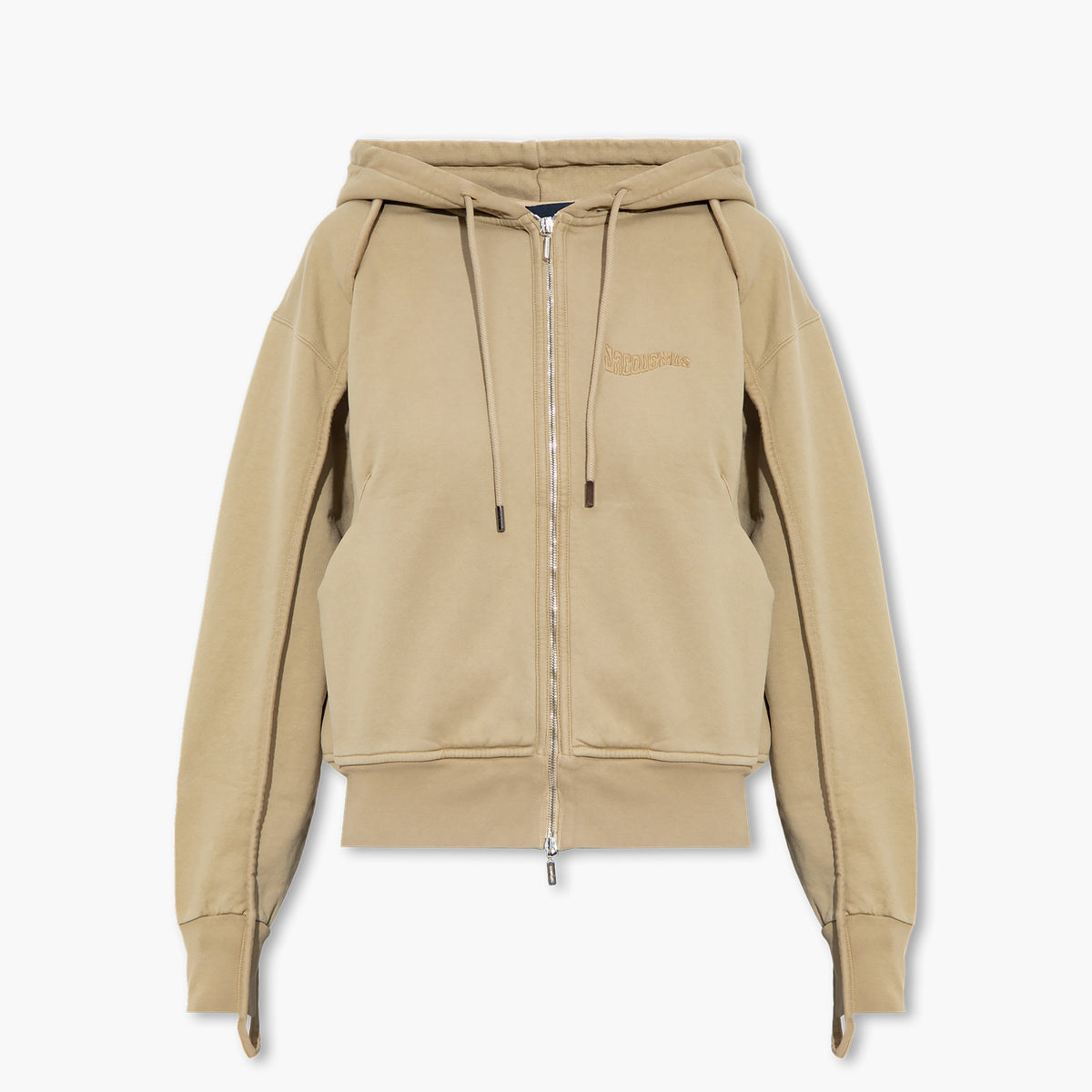 Jacquemus Hoodie zippé Le Sweater Camargue Beige