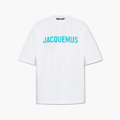 Jacquemus T-shirt Typo Blanc Bleu