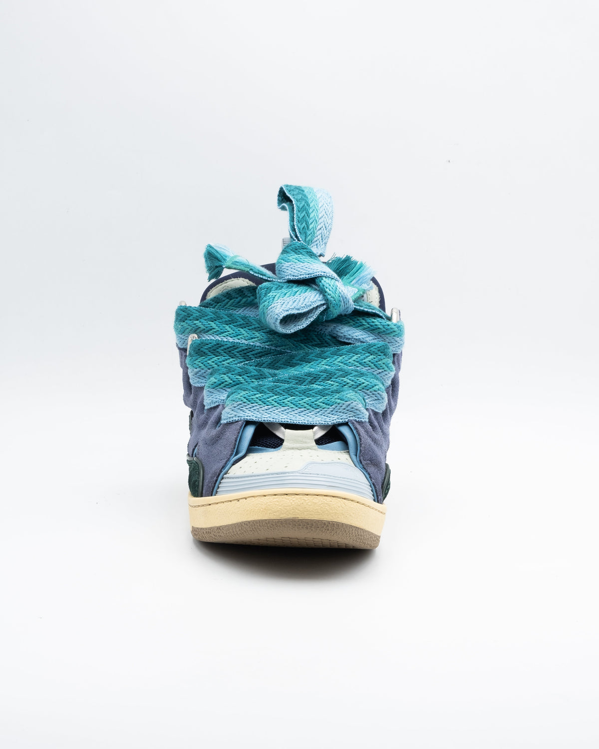 Lanvin Leather Curb Sneaker Blue Purple Green