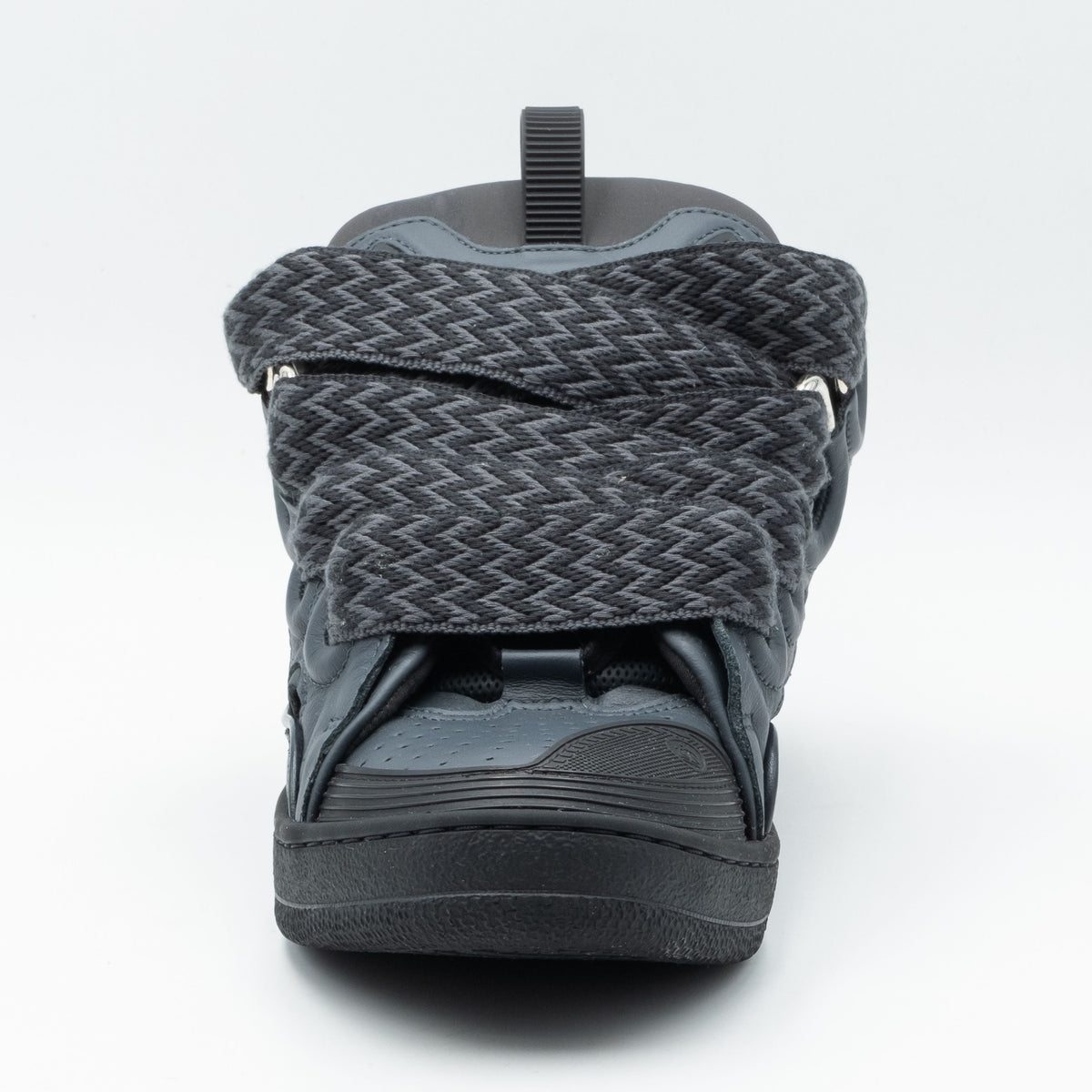 Lanvin Leather Curb Sneaker Dark Grey