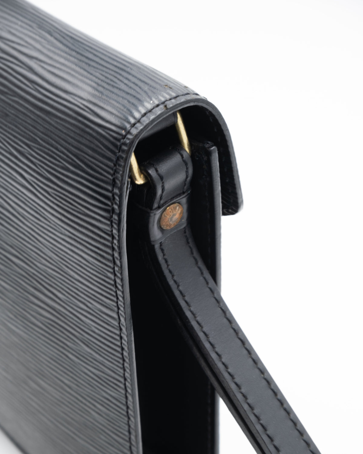 Louis Vuitton Sac Sellier Pochette avec Dragonne Cuir Epi Noir