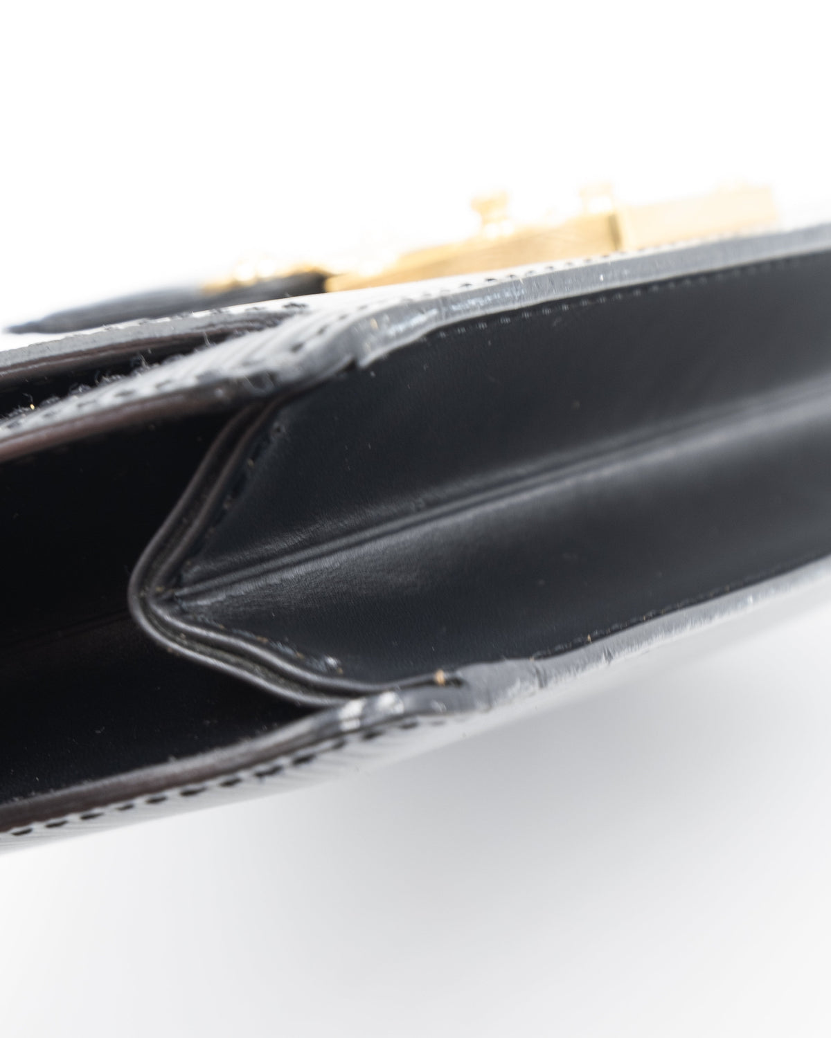 Louis Vuitton Sac Sellier Pochette avec Dragonne Cuir Epi Noir