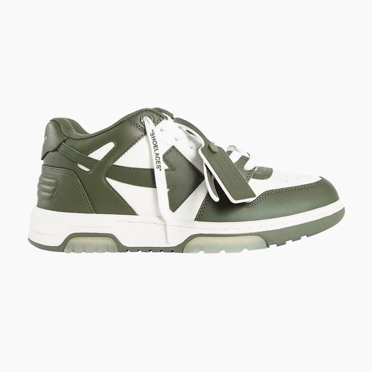 Off-White Out Of Office OOO Low Tops Military Green White