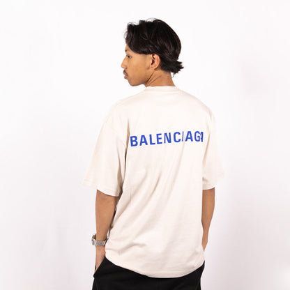 Balenciaga T-Shirt Back Logo Crème